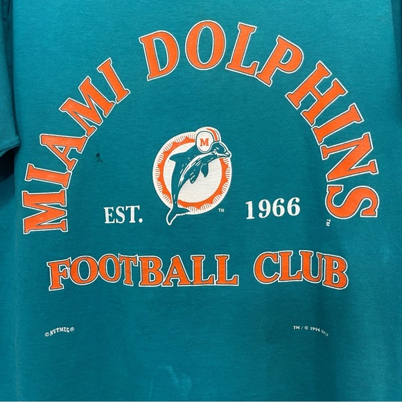Vintage 1994  Nutmeg Miami Dolphins NFL T-shirt Size Large - Picture 2 of 12